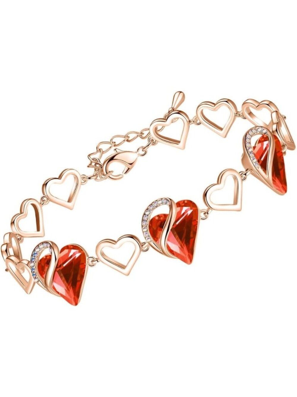 Heart-Shaped Birthstone Crystal Bracelets for Women - Perfect Gift for Mom